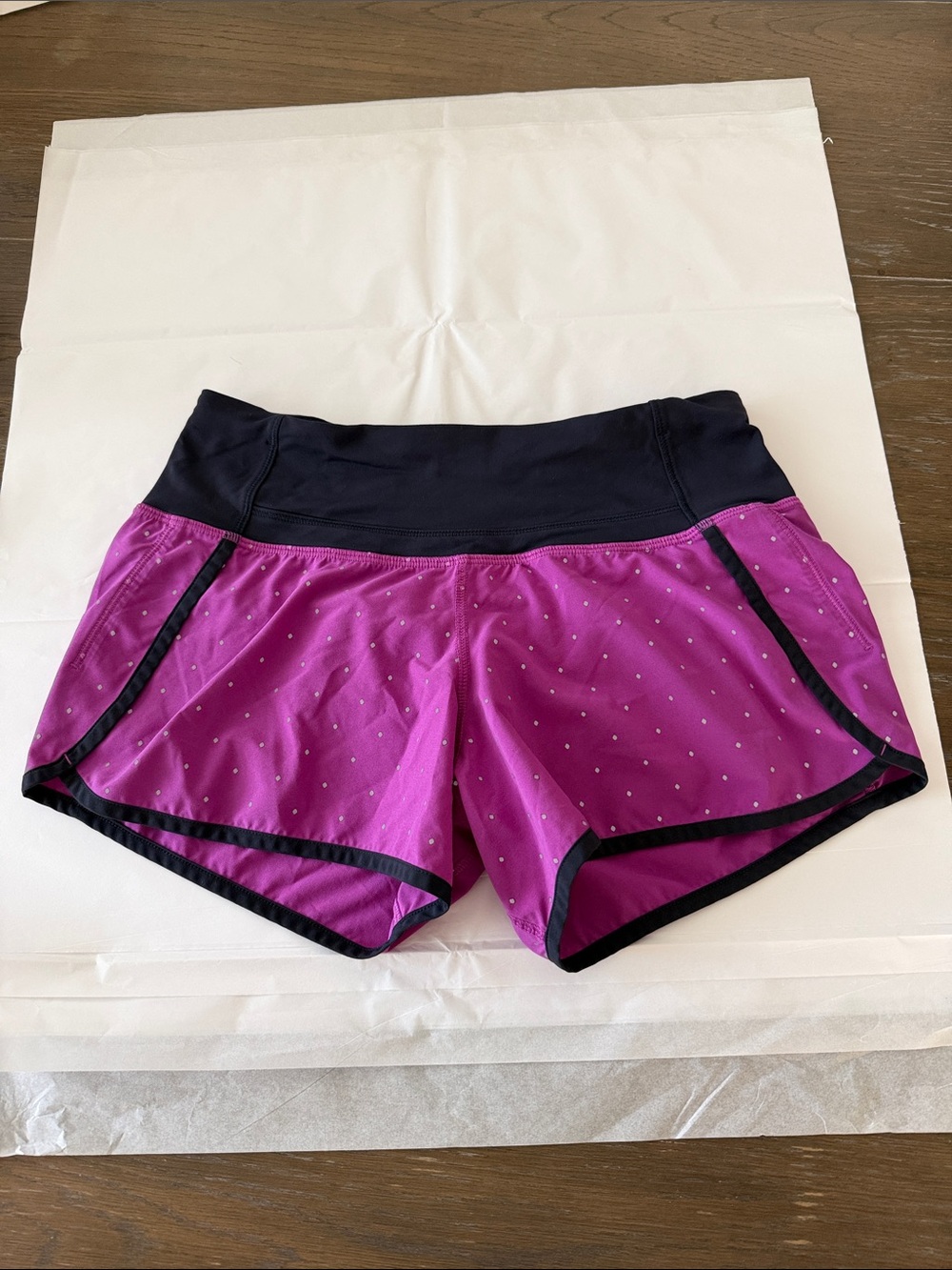 lululemon athletica Magenta Running Shorts with Black Waistband